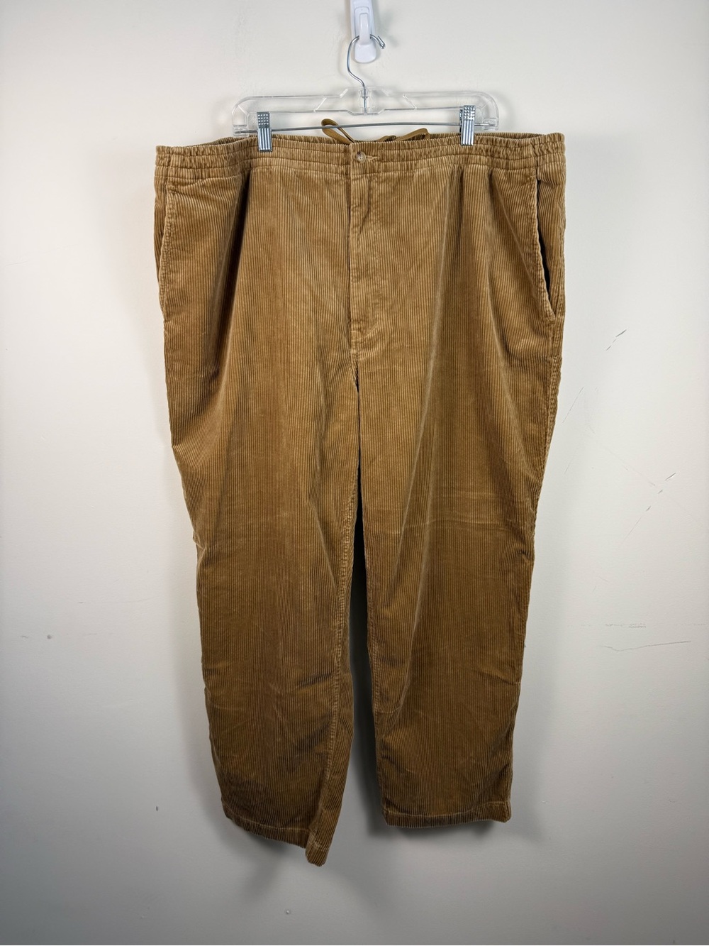 Polo Ralph Lauren Corduroy Pants Mens 3XB Brown Classic Fit Elastic Waist Tan